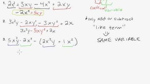 Polynomial Expressions 3 - Adding and Subtracting Polynomials