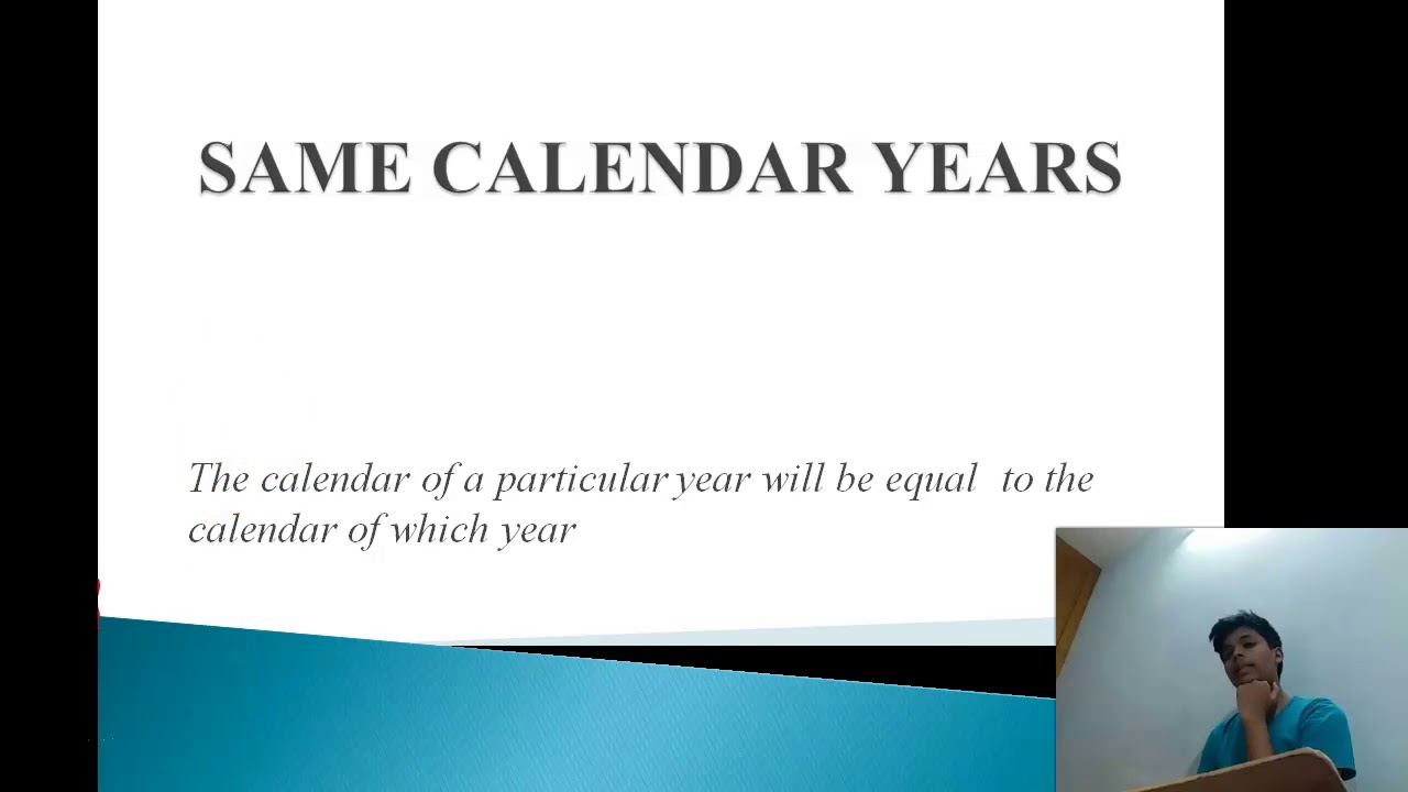 Same Calendar Years Codes To Find Same Calendar Years YouTube