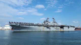 USS Kearsarge (LHD-3) departing Klaipėda, Lithuania