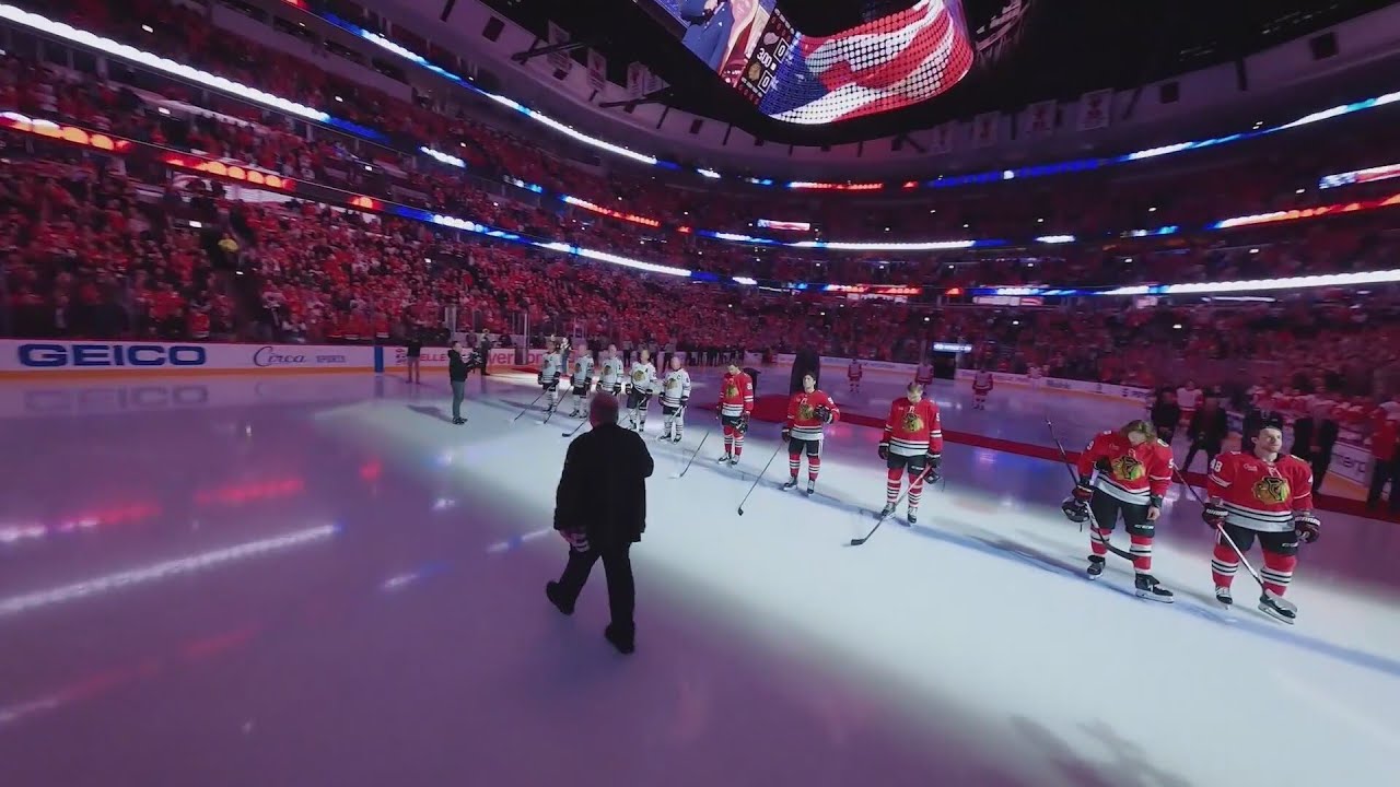 Потрясающее видео с дрона на матче «Чикаго Блэкхокс» заставит вас почувствовать прилив адреналина.