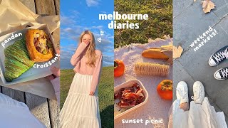melbourne diaries ☀️ weekend markets, hector’s deli, sunset picnic 💐 dinner date