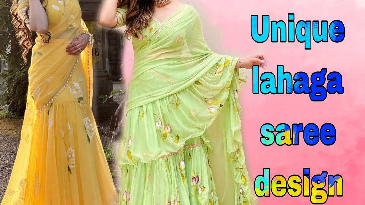 New latest unique lahaga saree design trending model designs for women party wear dress & wedding 