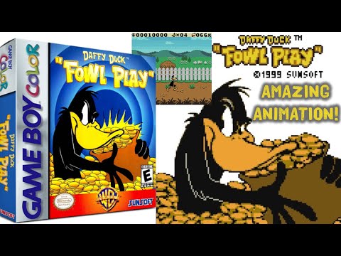 Daffy Duck: Fowl Play (GBC, 1999) - almost full playthrough - AWESOME animation (Sunsoft)