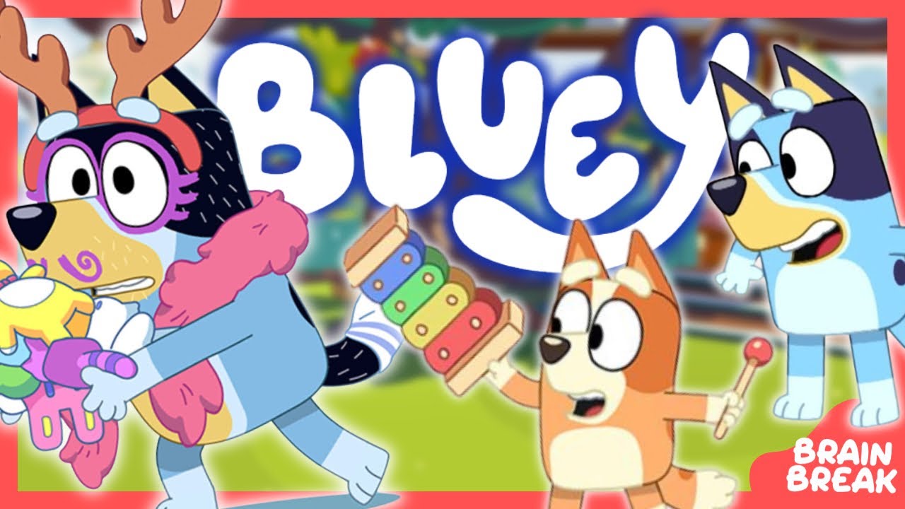 🔵 BLUEY's MAGIC XYLOPHONE🌟SPOT IT🔎BRAIN BREAK for KIDS🕺JUST
