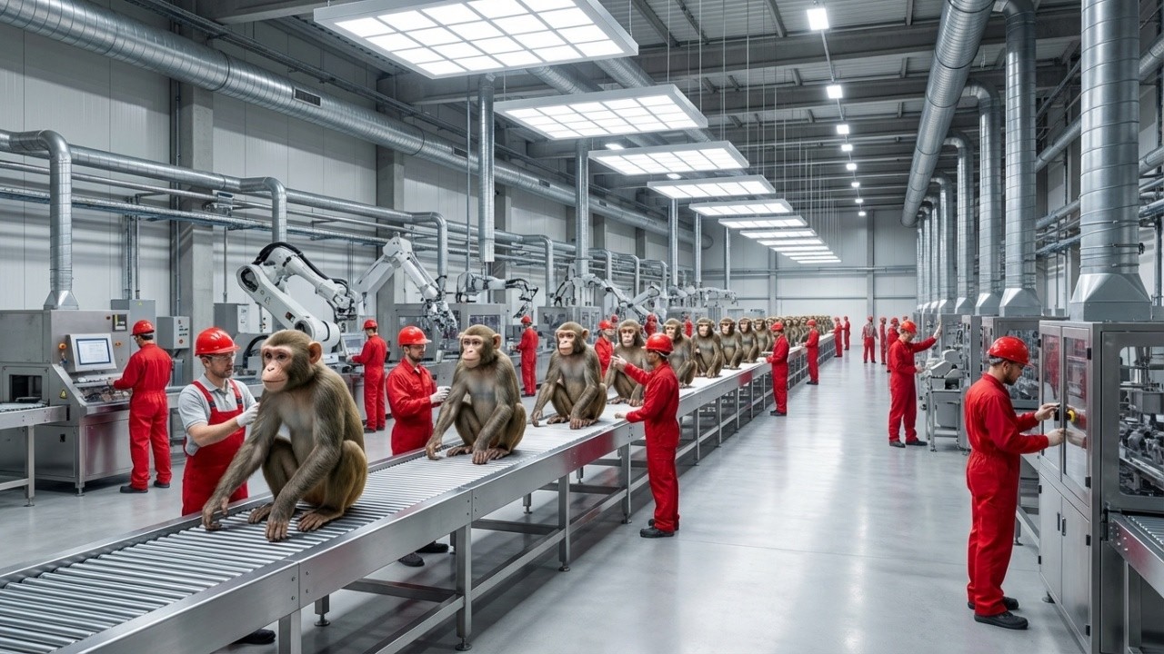Inside a Massive Monkey Breeding Factory: Advanced Industrial Farming ...