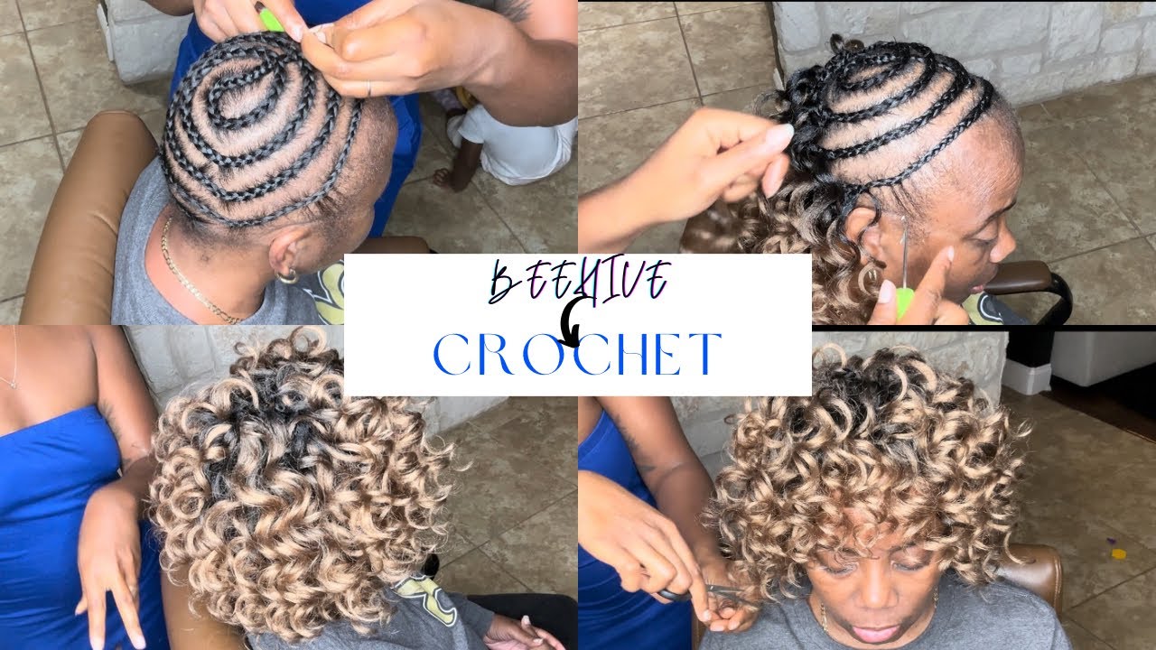 Полное вязание крючком | Идеально для тонких волос | Узор «Улей»