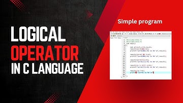Logical Operators In C | Logical Operator Program#logicaloperators #clanguage #programinglanguage #c