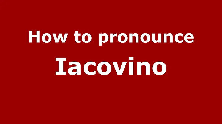 How to pronounce Iacovino (Italian/Italy) - Pronou...