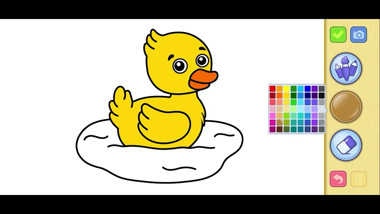 💛🐥Quack quack! A cute duck in the water 💦🎨