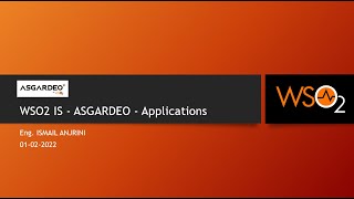 033 - WSO2 IS - ASGARDEO - Applications