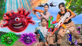 Xgirl Studio Police Girls Fighting One-eyed Zombies SEAL X Girl Nerf Guns Mad Doctor Zombie Maker