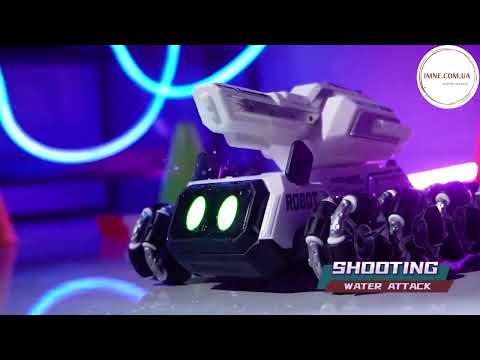 Интерактивный робо танк машинка вездеход с роликами на р/у и сенсоре 2 цвета 1:14 стреляет водой трюки эффекты, видео 1