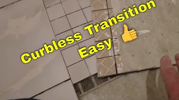 Curbless shower Transition, EASY. Mosaic tile hack.