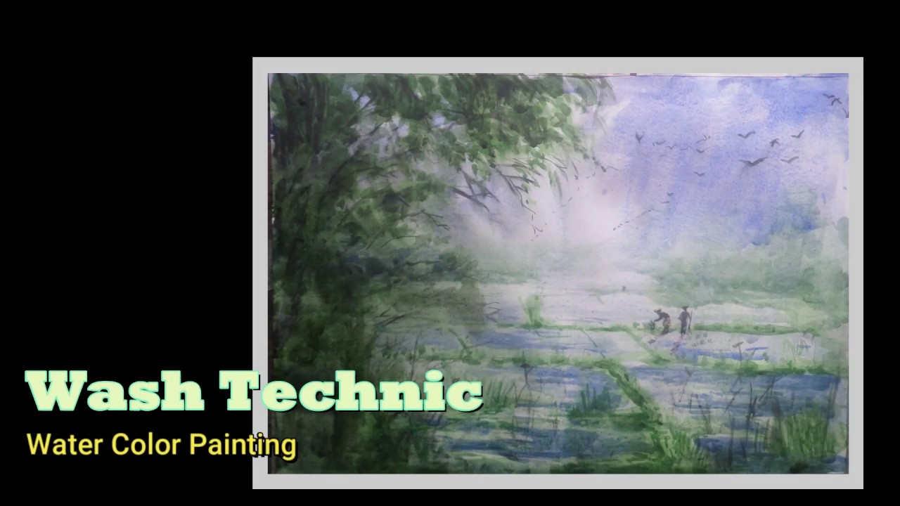 Wash Technic /How To Paint A water Color Painting By Wash Technic