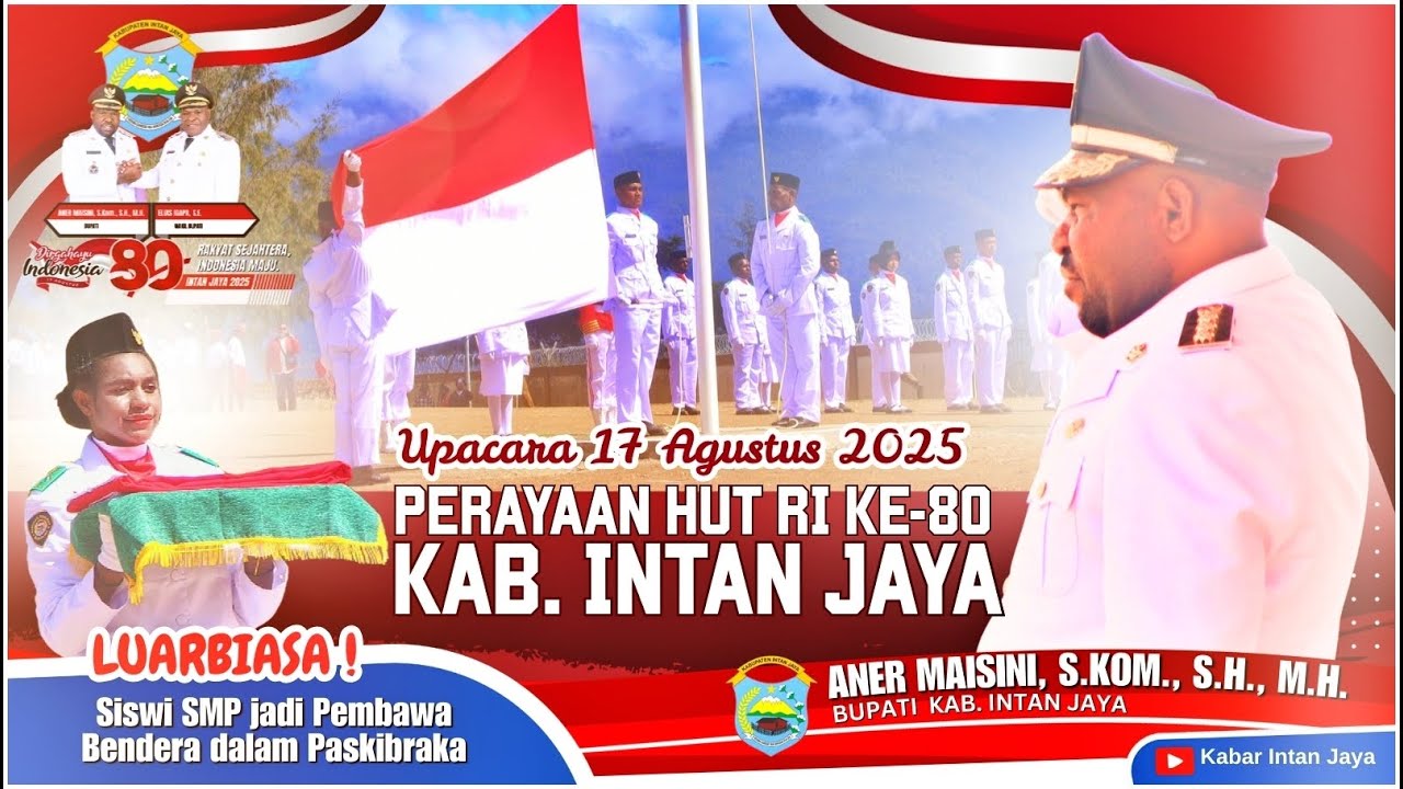 LUARBIASA ANAK SMP INTAN JAYA IKUT PASKIBRAKA UPACARA 17 AGUSTUS 2025 DI LAPANGAN TERBUKA