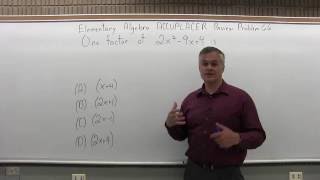 ACCUPLACER Review: Elementary Algebra Problem 66 - Mathematics with Dan Avedikian