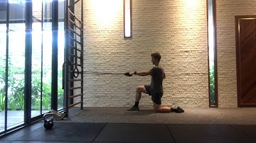 Half kneeling row with thoracic rotation | Resistance band