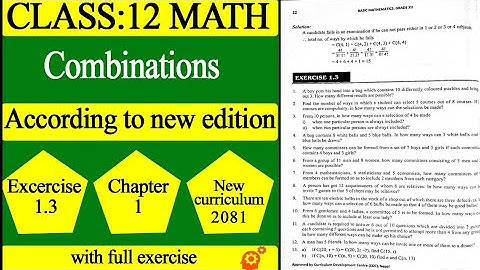 Combinations Class 12 Notes | Exercise – 1.3 new curriculum 2081