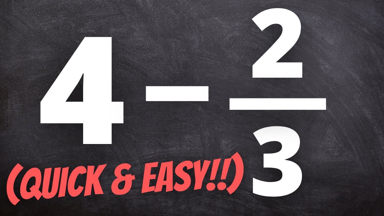 How to Subtract a Fraction from a Whole Number - YouTube