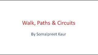 Walk, Path and Circuits | Graph Theory | Discrete Maths
