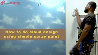 How to do simple cloud design using spray paint | clouds painting ideas