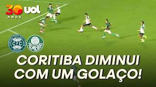 GOLAÇO DO CORITIBA CONTRA O PALMEIRAS! PAULO ROBERTO ACERTA BELO CHUTE DE FORA DA ÁREA E DIMINUI!