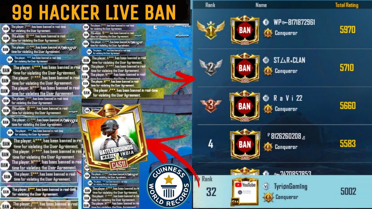 😱99 Hacker Live Ban World Record In BGMI - SAMSUNG,A3,A5,A6,A7,J2,J5,J7,S5,S6,S7,59,A10,A20,A30,A50