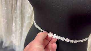 Ivory 3D Georgette Flower Crystal Edging - EH1020 screenshot 1