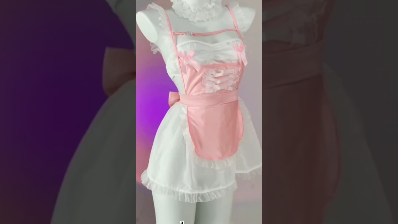 ⁣Kawaii Pink Maid Cosplay Try-On Haul | Aesthetic Sanrio Core Outfit 🎀✨