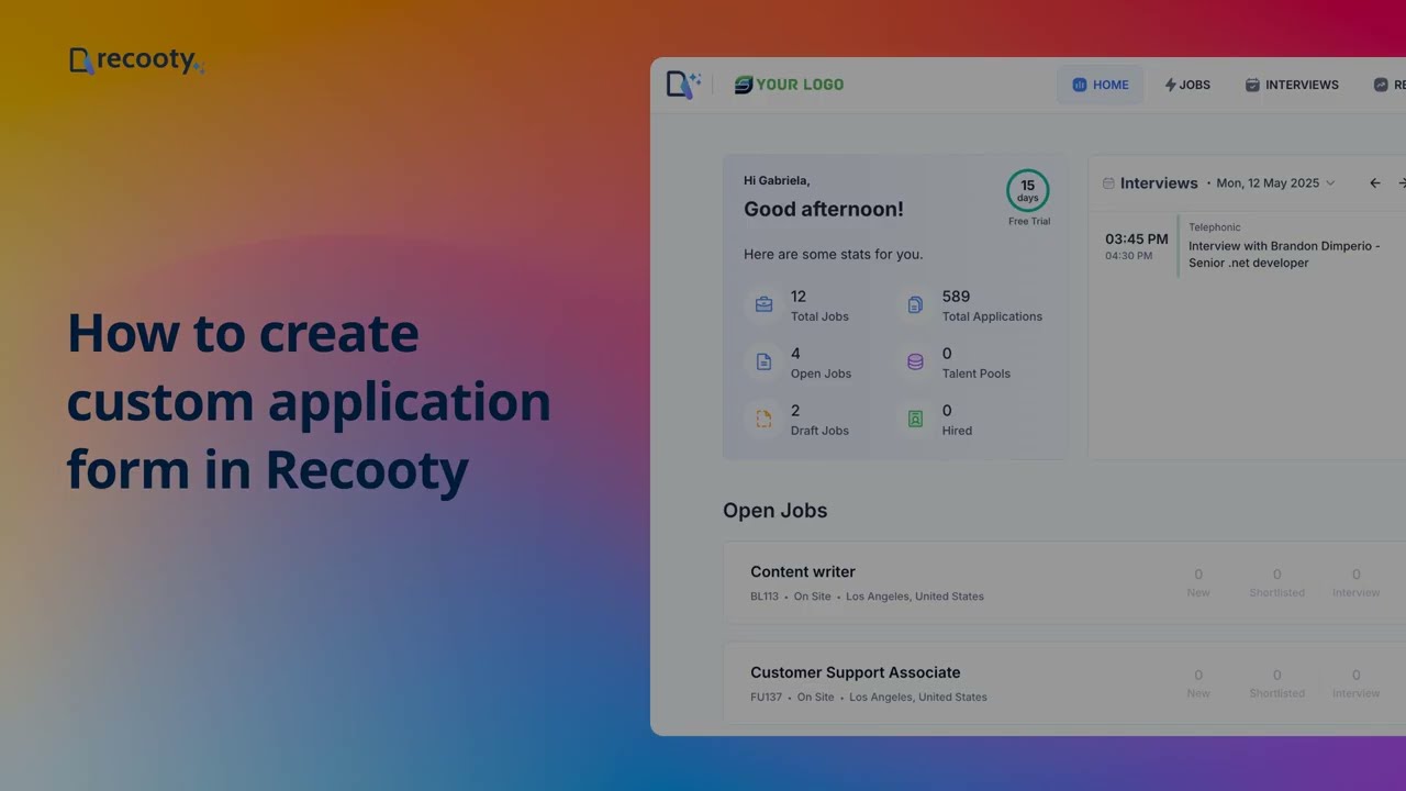 How to Create a Custom Application Form in Recooty