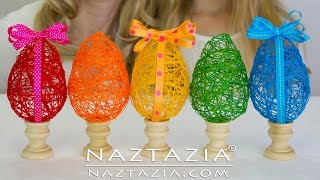 HOW to MAKE STRING EGGS - DIY Tutorial Easter Eggs Craft for Kids