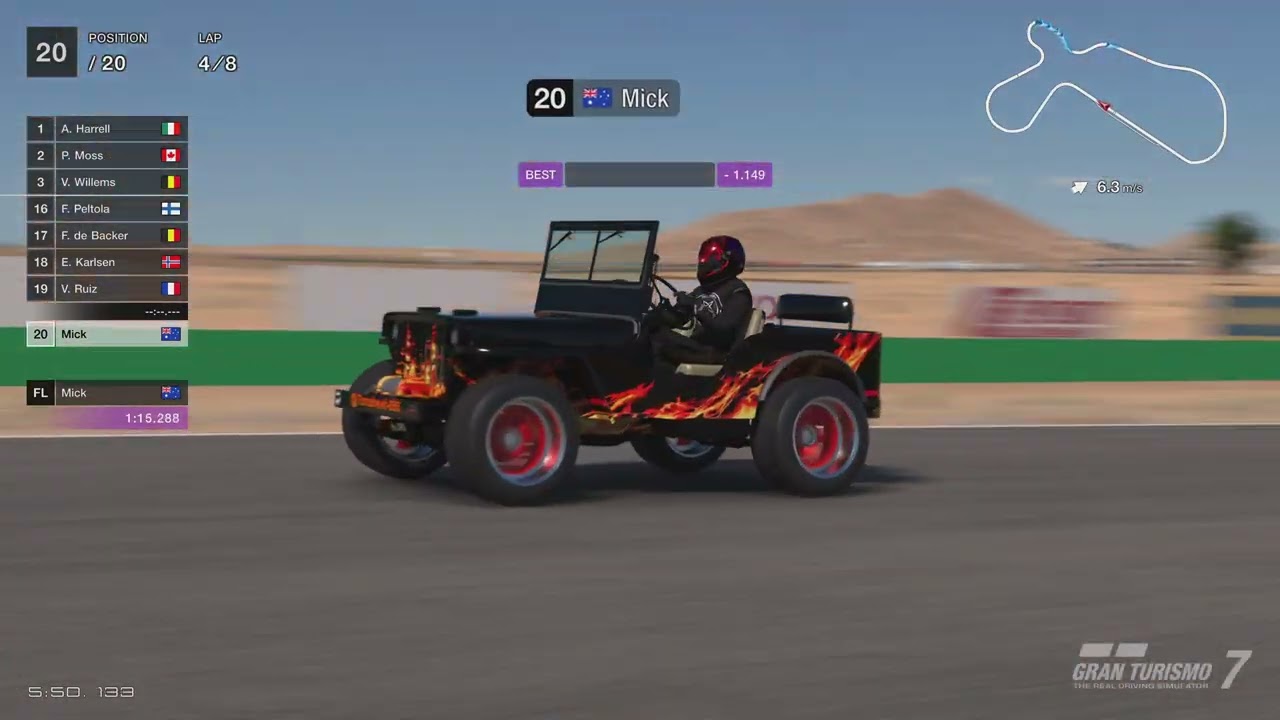 Hyper Willy does Big Willow 1 lap handicap broadcast