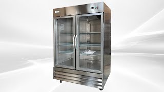 Glass Door Stainless Steel Reach-In Commercial Refrigerator Restaurant Refrigerators CFD 2RR