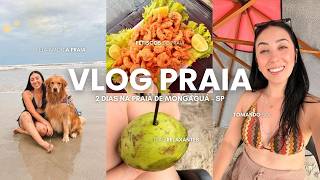 Viagem pra praia: Primeira vez viajando com a beca, Fomos na praia de Mongaguá e Comemos super bem
