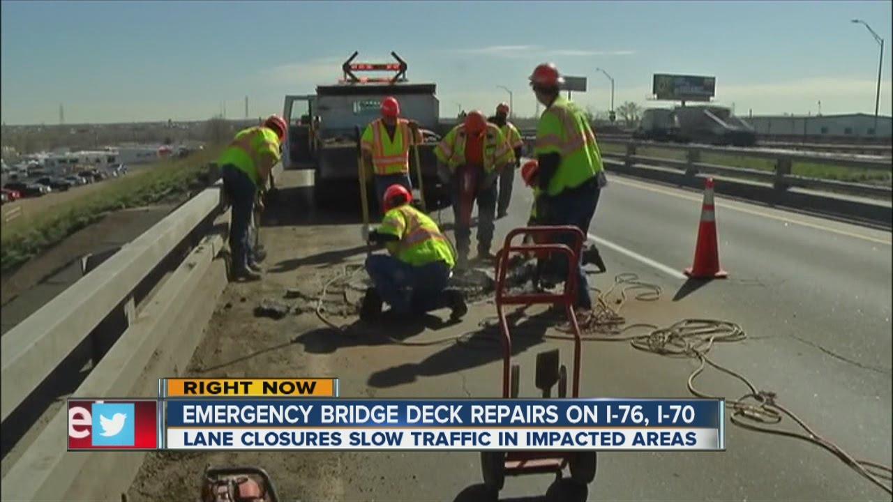 Emergency bridge deck repairs on I-76, I-70 - YouTube