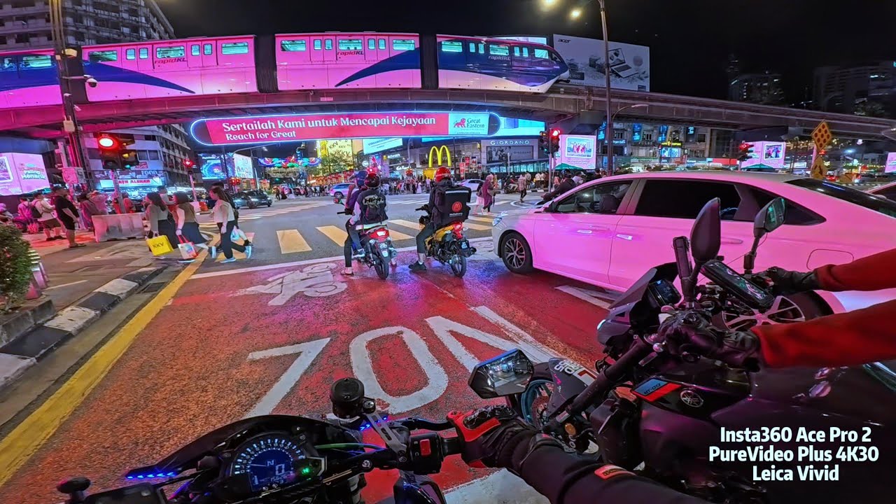 KL CITY Night Ride | Insta360 Ace Pro 2 with Built-in Microphone | Kawasaki Z900 | 4K