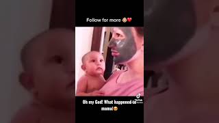 Oh my God What happened to mama? cutebaby mum baby surprise reaction