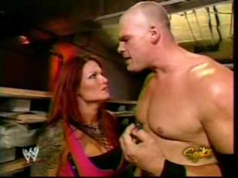 Lita and Kane backstage - 2004