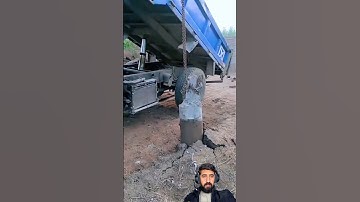 How to plug out a pillar using a trick using a chain || #youtubeshorts #heavyequiptment #shortfeed