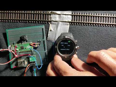 dcc ho train controlled with a wristwatch demo, source in the description