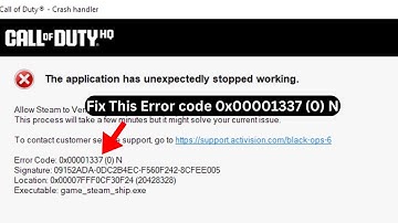 Fix Call of duty: Error code 0x00001337 (0) N