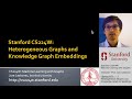 CS224W: Machine Learning with Graphs | 2021 | Lecture 10.1-Heterogeneous & Knowledge Graph Embedding