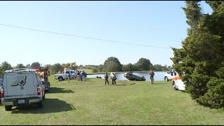 Vehicle drives into pond driver arrested