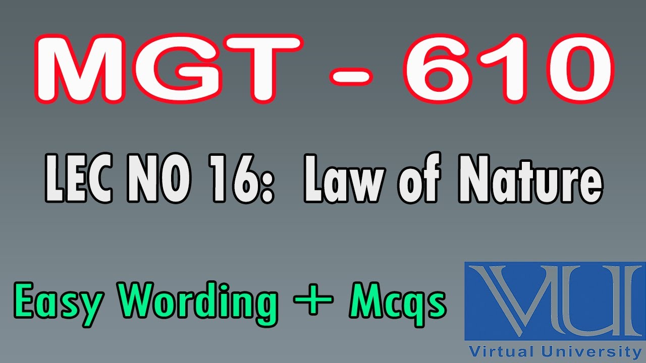 MGT – 610 | Lec No 16 | Mgt 610 lectures | Easy wording | Mcqs |