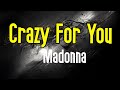 Crazy For You (KARAOKE) | Madonna