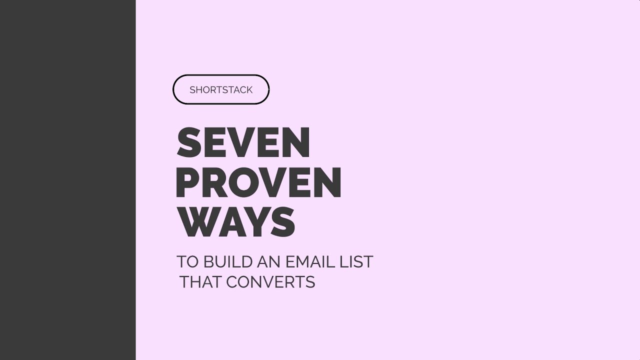 7 Proven Ways to Build an Email List That Grows and Converts - YouTube