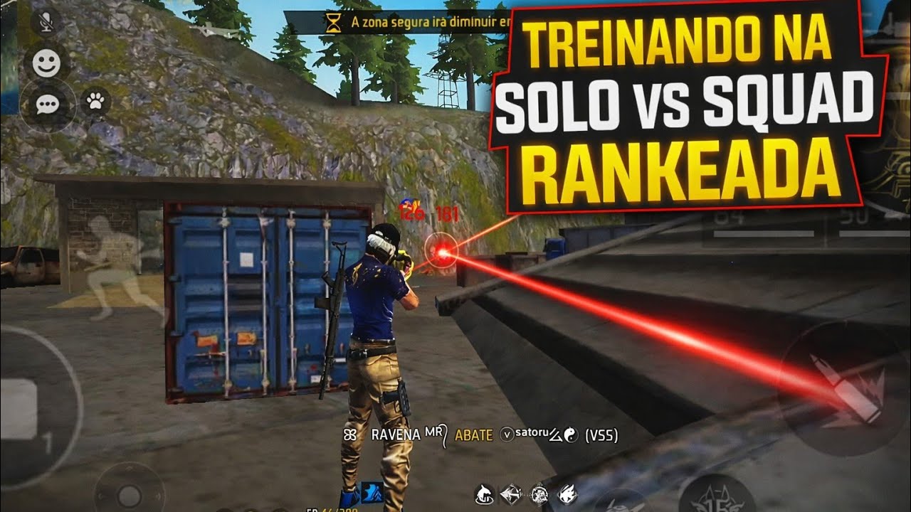 TREINANDO NA SOLO VS SQUAD RANKEADA NO FREE FIRE !!!