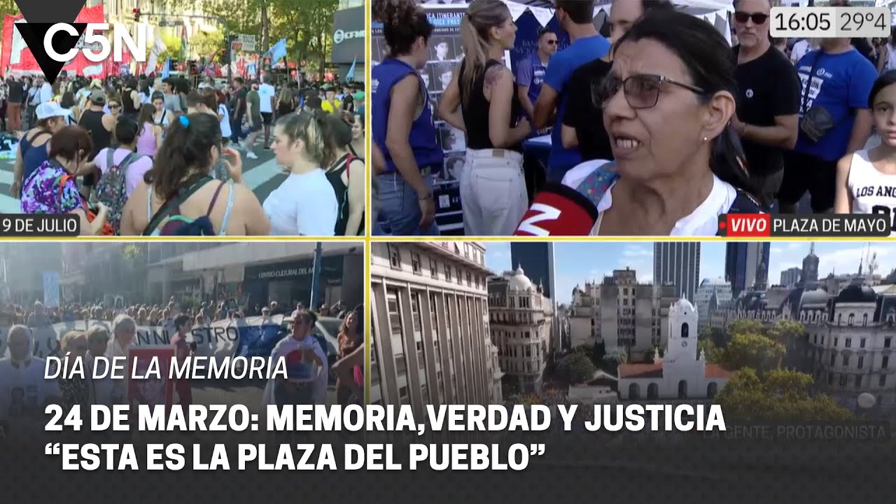 MULTITUDINARIA MOVILIZACIÓN en la PLAZA DE MAYO por el 24 de MARZO ...