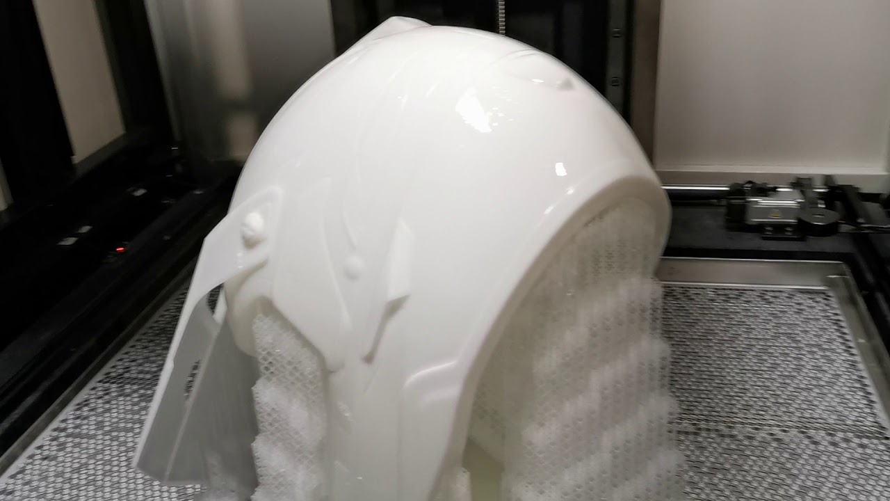 SLA 3D printer, helmet rapid prototype 3D printing YouTube