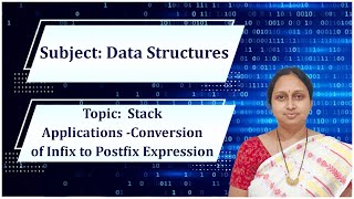 LEC06| DS |Stack Applications -Conversion of Infix to Postfix Expression By  N. Thulasi Chitra